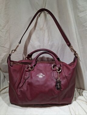 Coach All Leather Collette Satchel Or Shoulder Bag